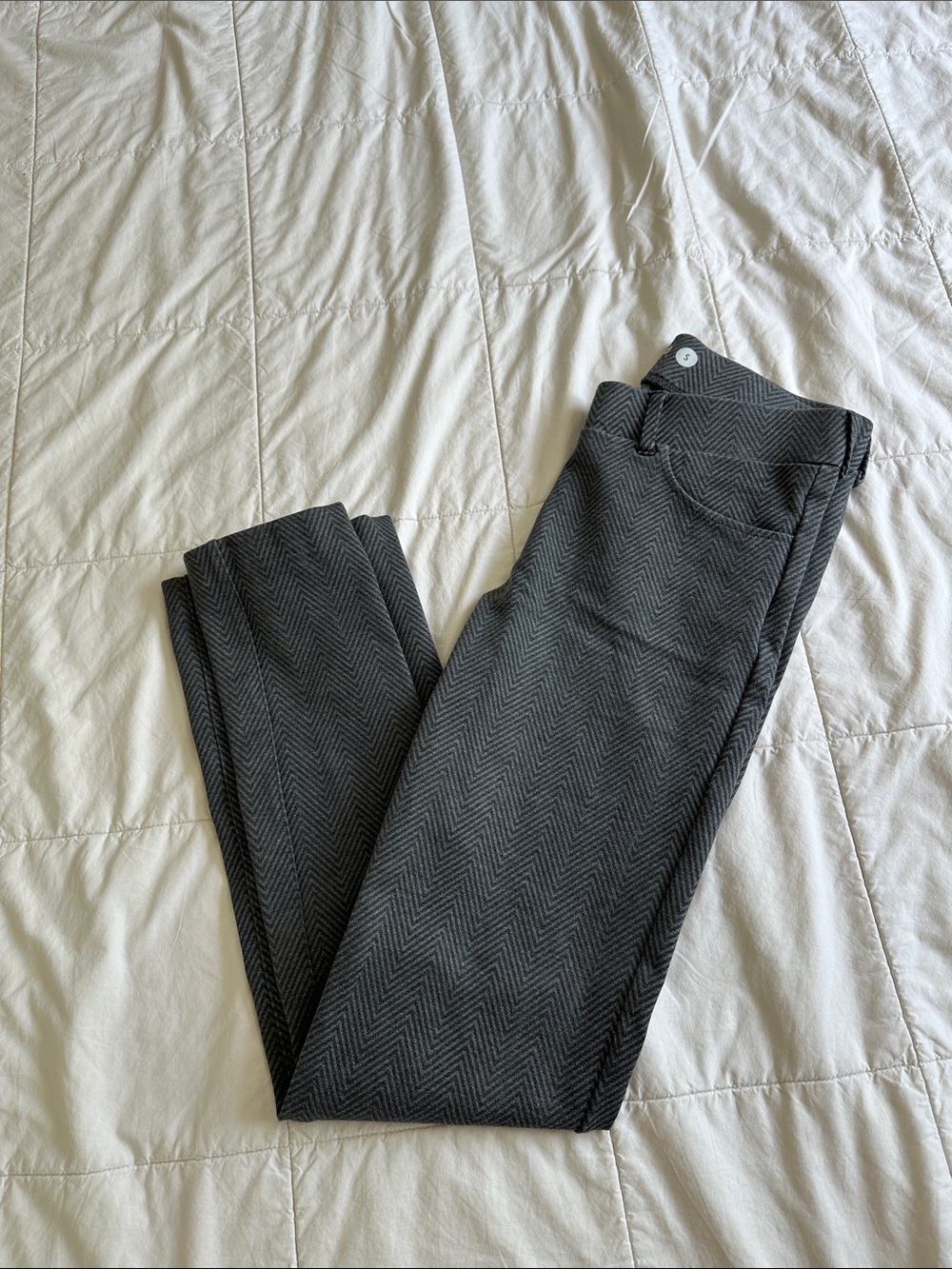 Betabrand Gray Herringbone straight leg Dress Pants - bin 1